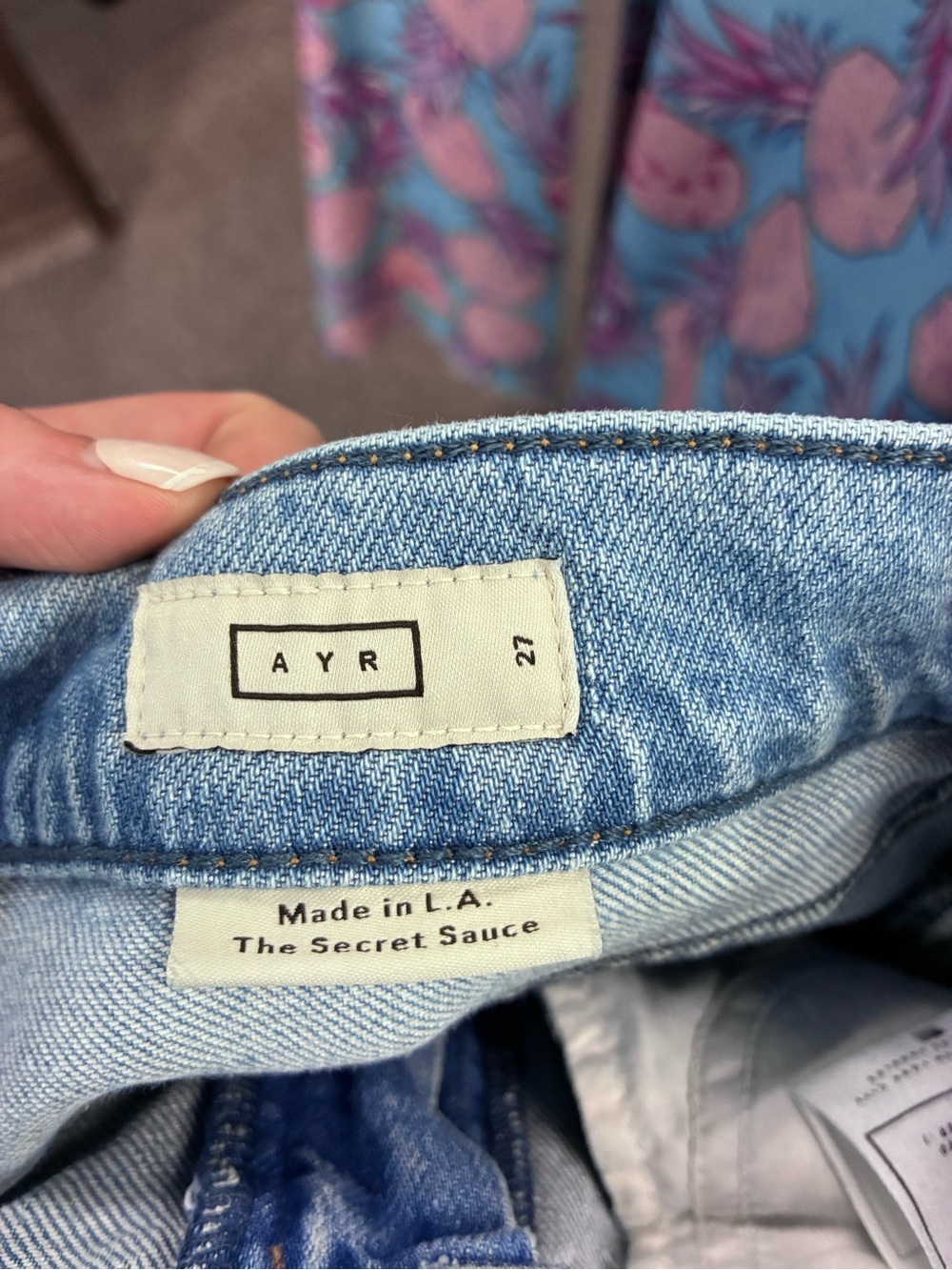 AYR Light Blue Distressed Straight-Leg Jeans - Picture 4 of 4